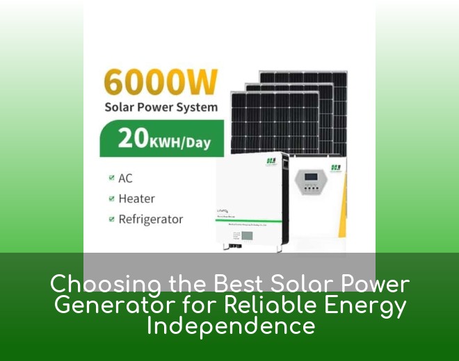 Choosing the Best Solar Power Generator for Reliable Energy Independence